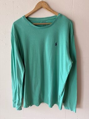 Polo Ralph Lauren Green Long Sleeve T-Shirt | Casual Classic | Large